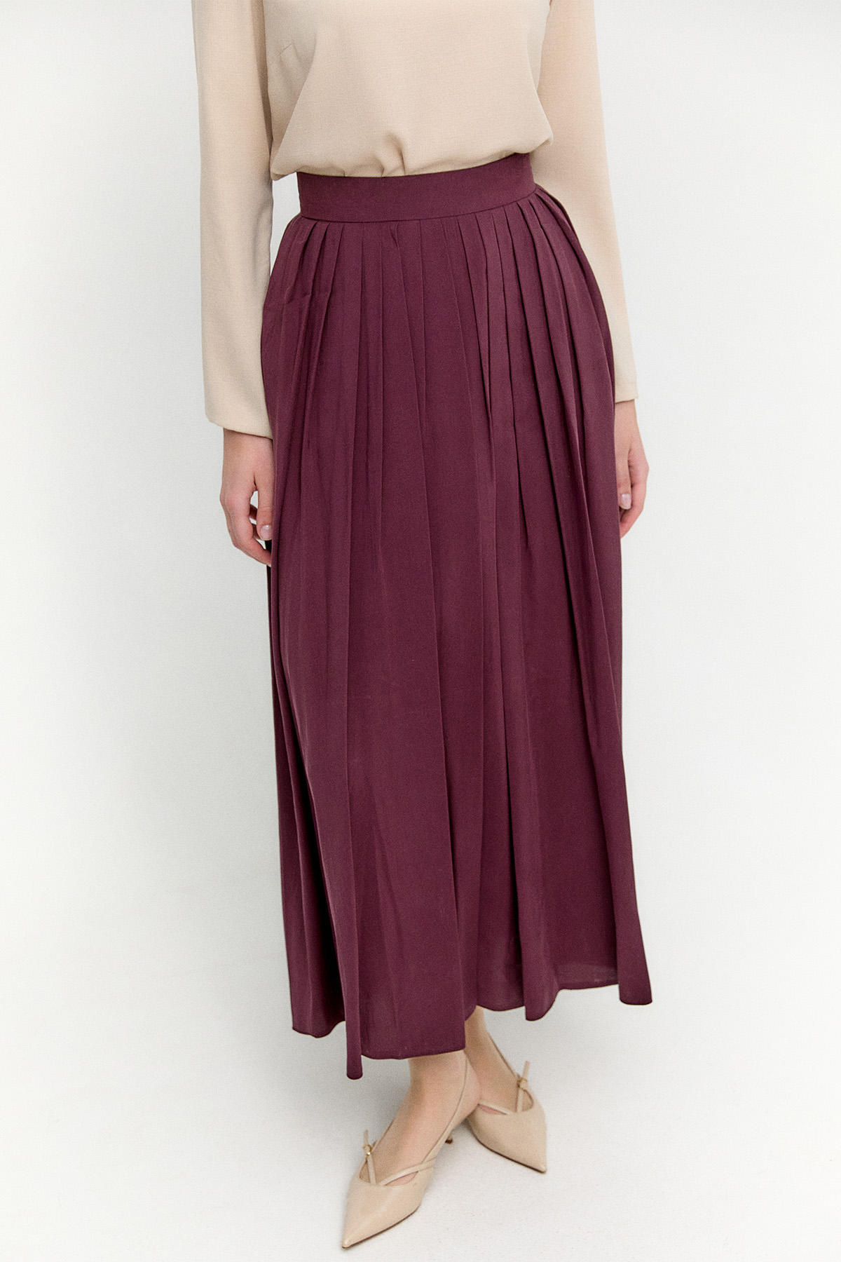 Pilikaşeli Lyocell Etek, Tesettür Giyim