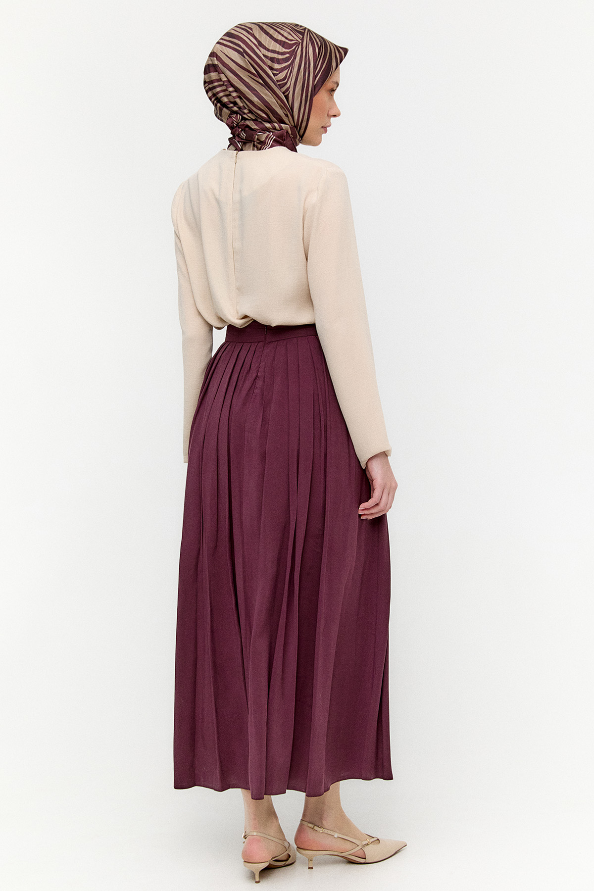 Pilikaşeli Lyocell Etek, Tesettür Giyim