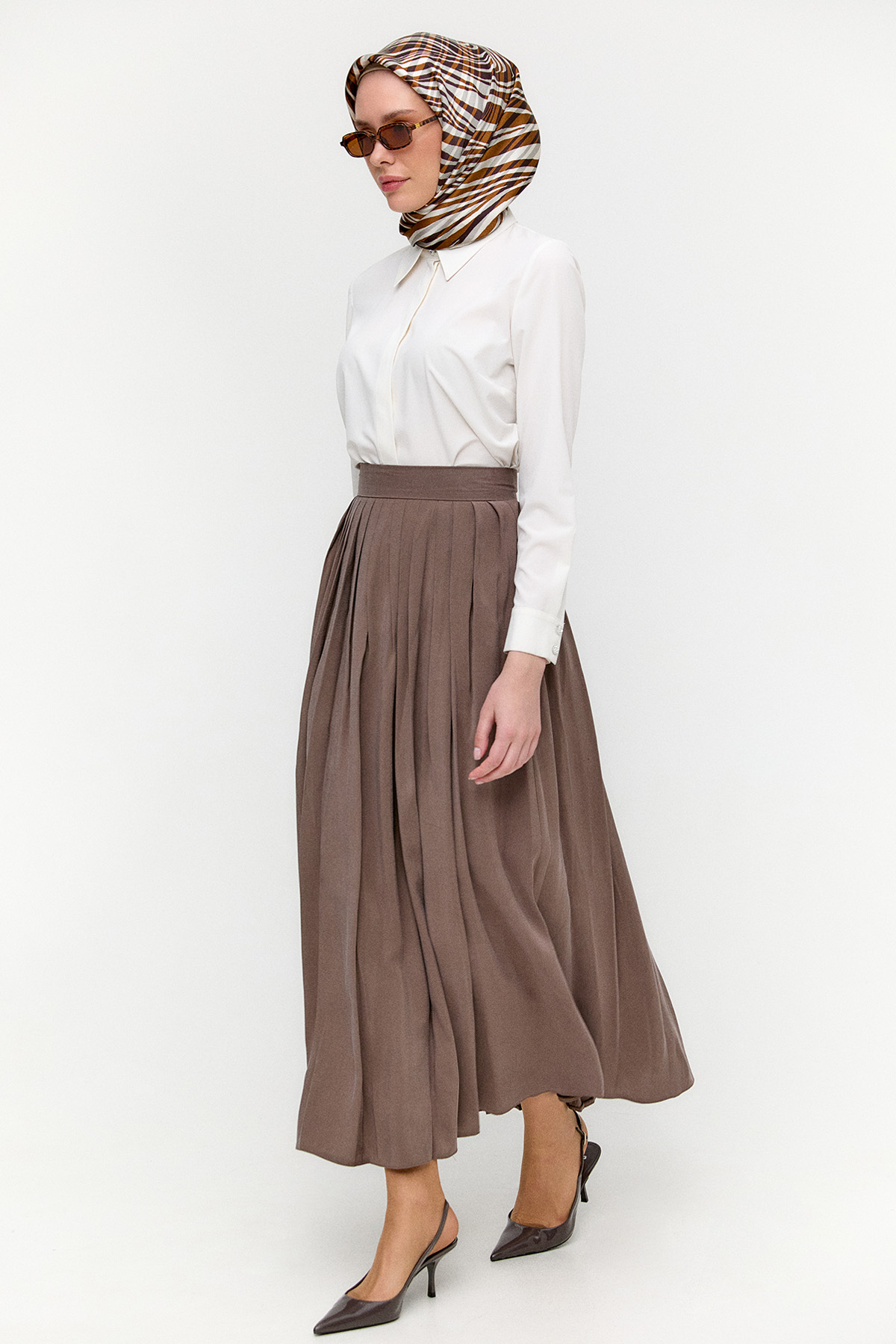 Pilikaşeli Lyocell Etek, Tesettür Giyim