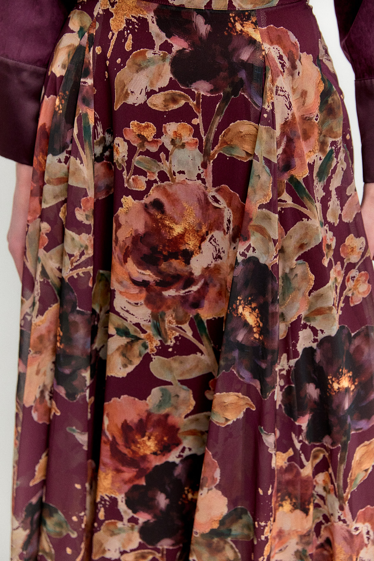 Çiçek Desenli Şifon Etek, Tesettür Giyim