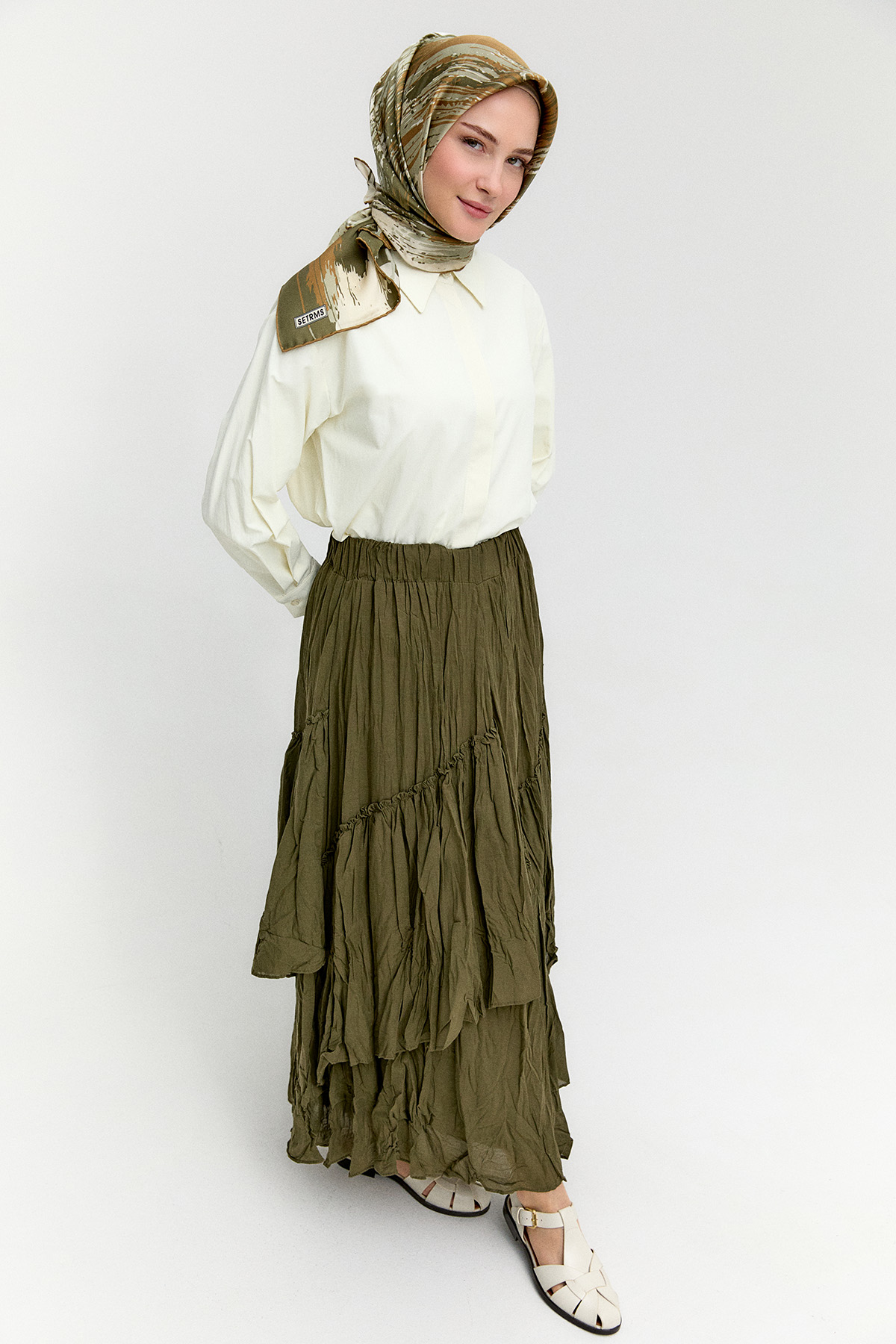 Kırışık Efektli Etek, Tesettür Giyim
