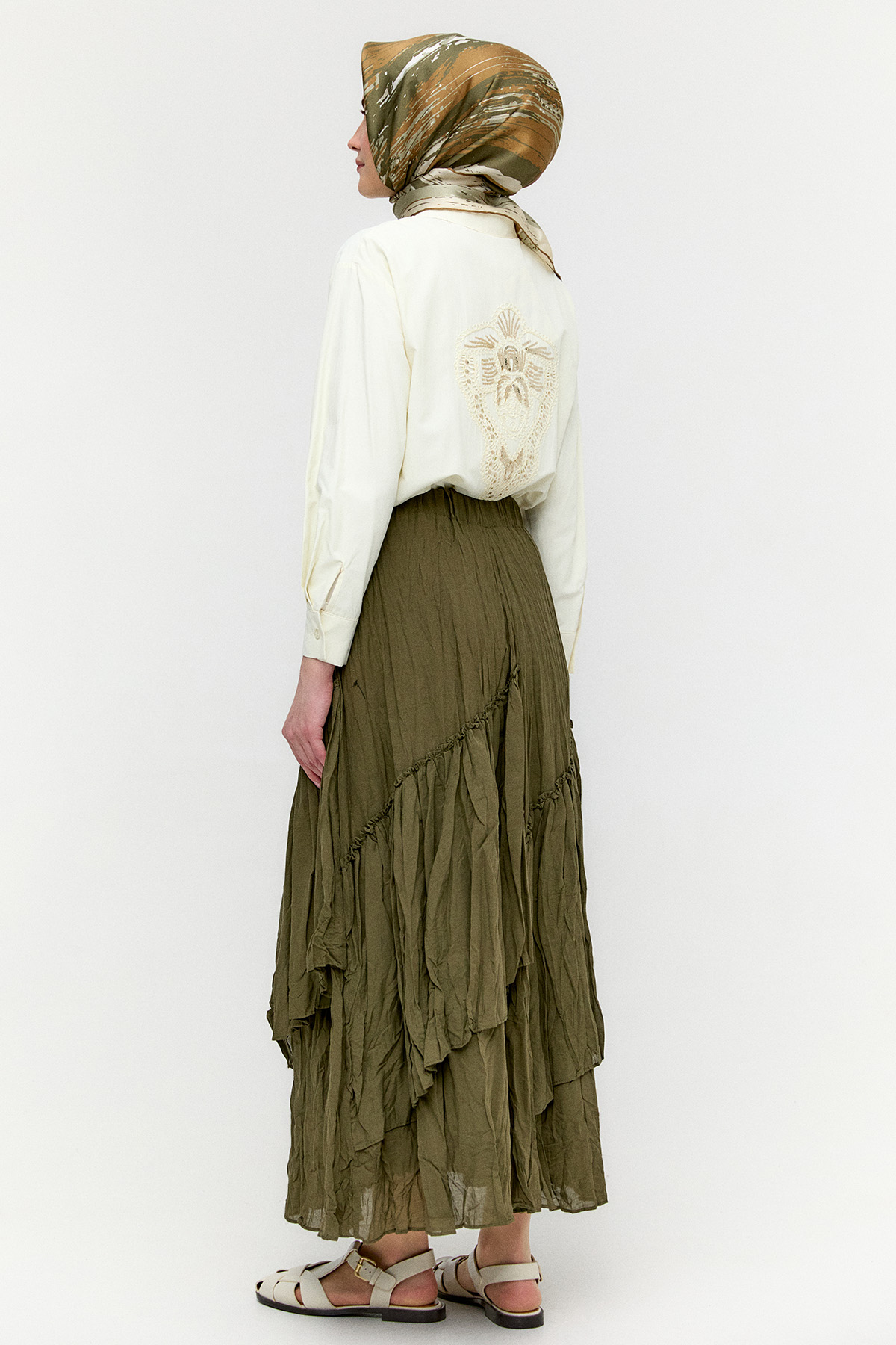 Kırışık Efektli Etek, Tesettür Giyim