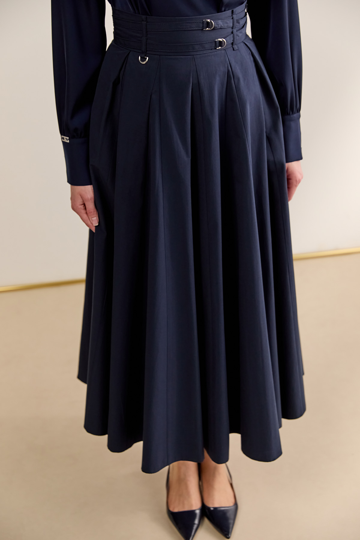 Çift Kemerli Parçalı Etek, Tesettür Giyim