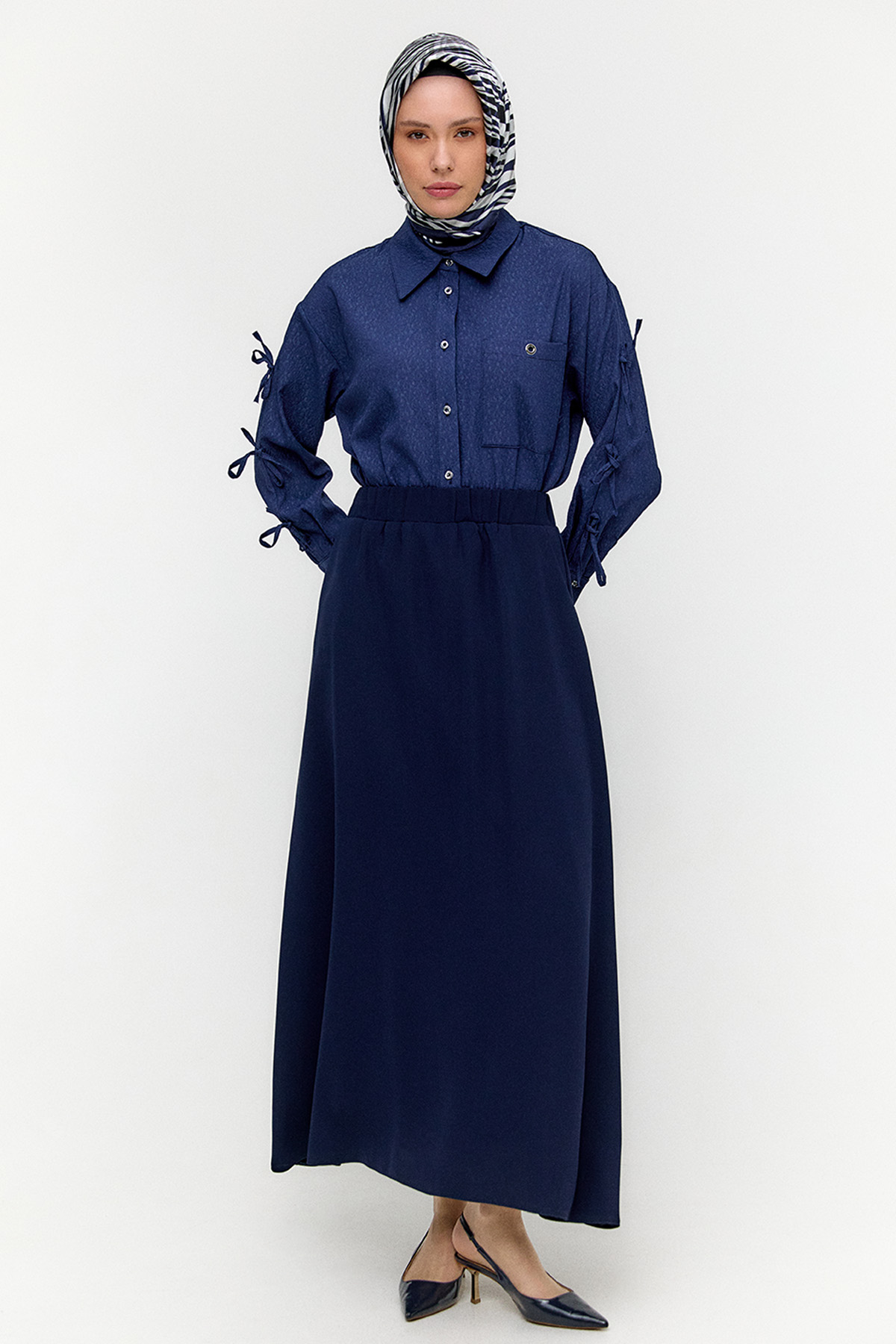Çift Cepli Kloş Etek, Tesettür Giyim
