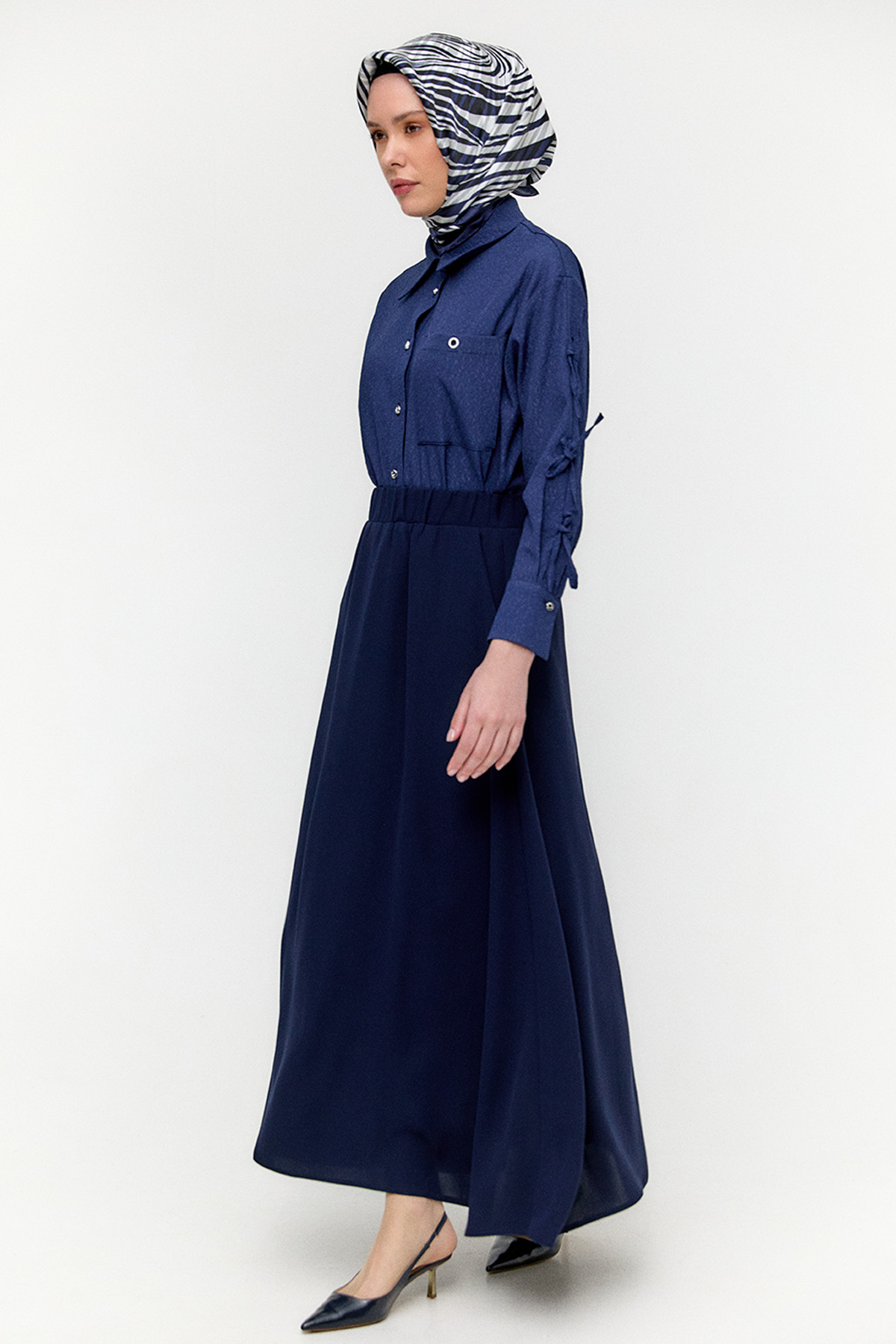 Çift Cepli Kloş Etek, Tesettür Giyim