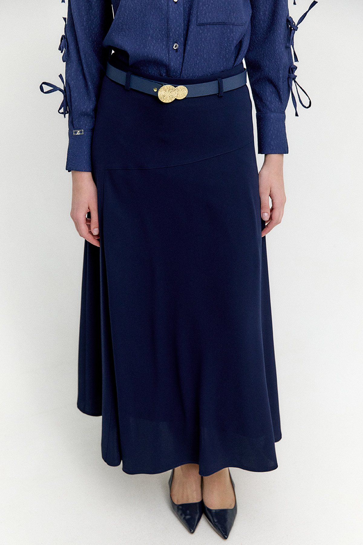 Kemerli A Kesim Parçalı Etek, Tesettür Giyim