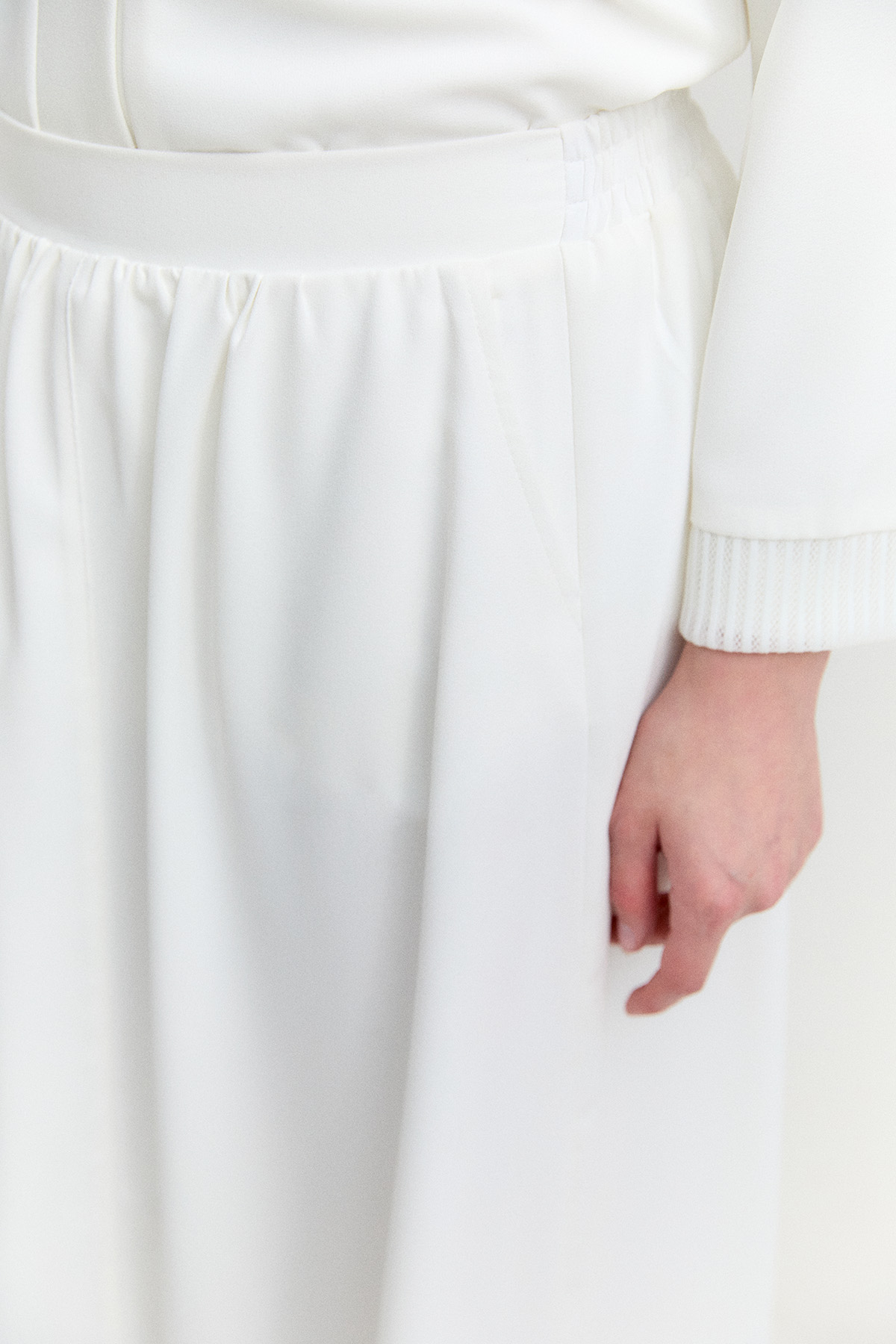 File Detaylı Cepli Kloş Etek, Tesettür Giyim