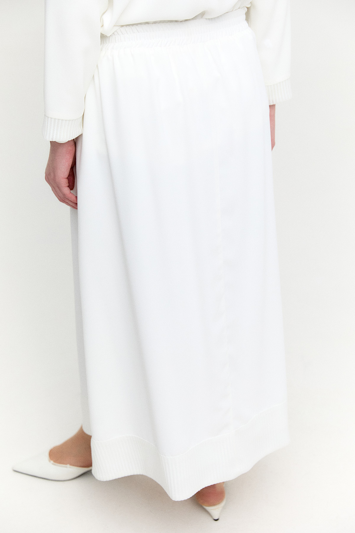 File Detaylı Cepli Kloş Etek, Tesettür Giyim