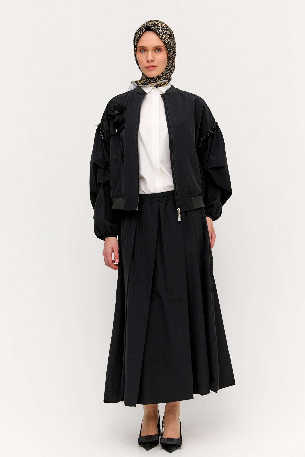 Pilikaşeli Balon Etek, Tesettür Giyim