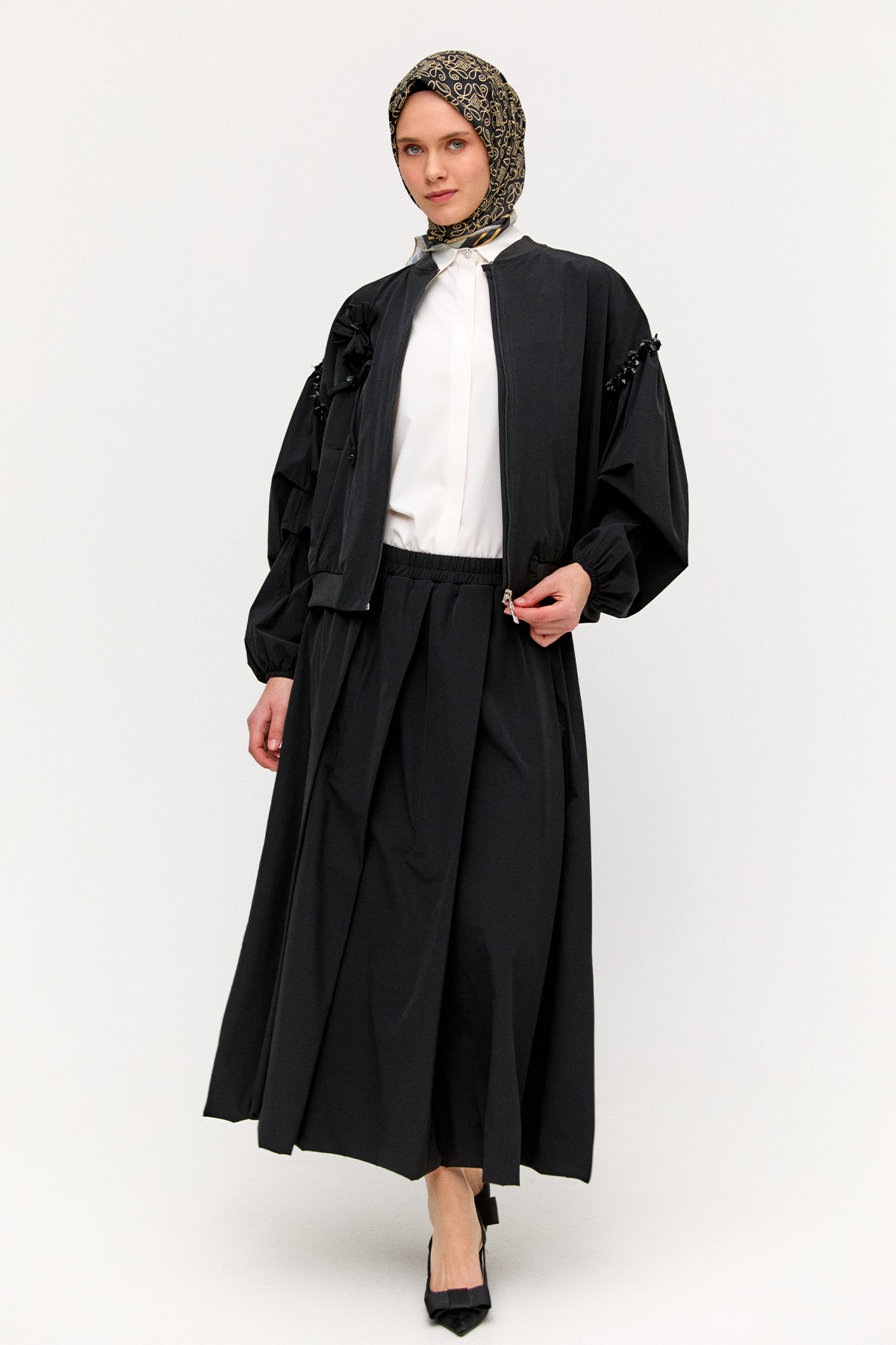 Pilikaşeli Balon Etek, Tesettür Giyim