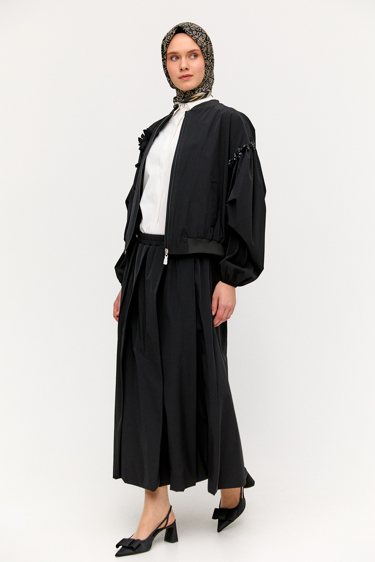 Pilikaşeli Balon Etek, Tesettür Giyim