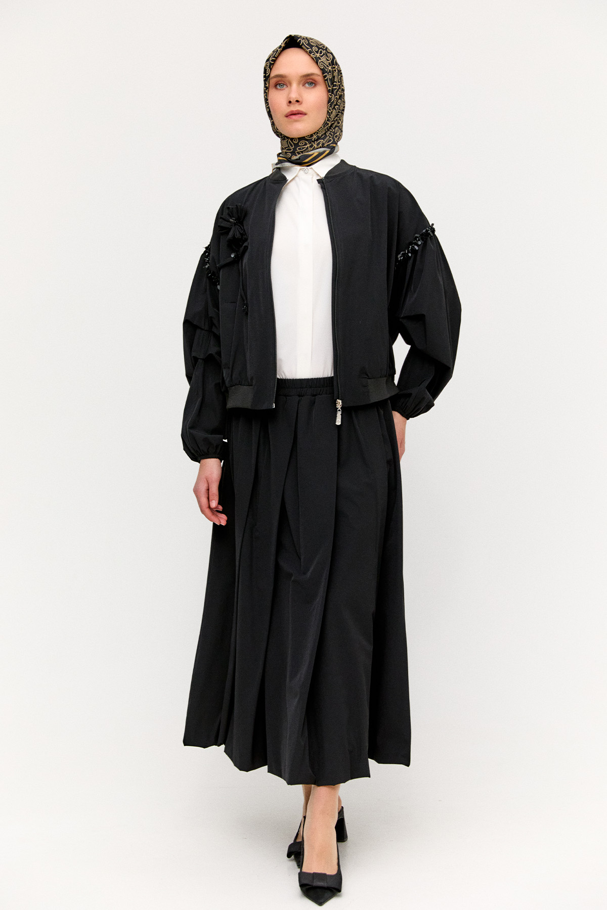 Pilikaşeli Balon Etek, Tesettür Giyim