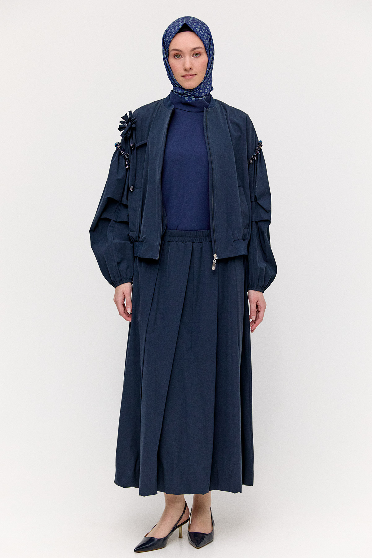 Pilikaşeli Balon Etek, Tesettür Giyim