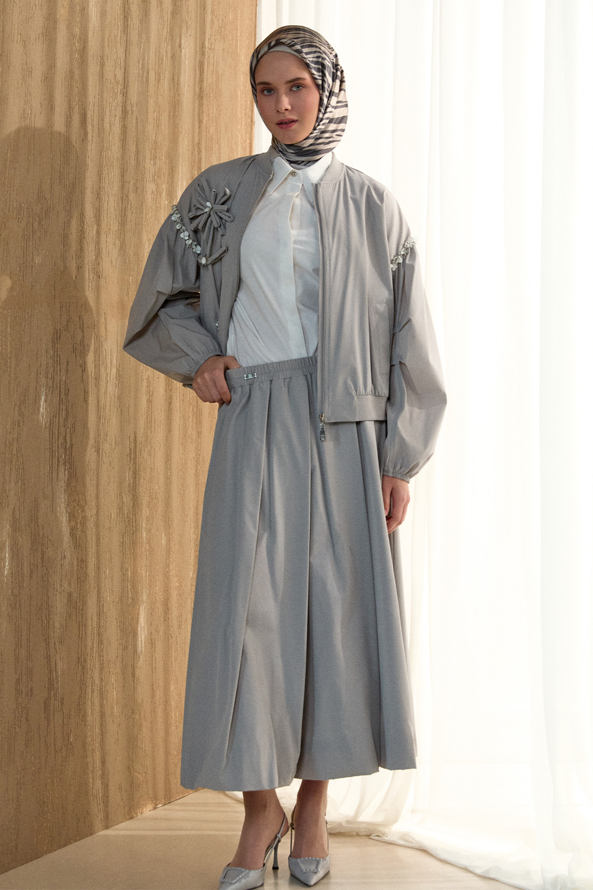 Pilikaşeli Balon Etek, Tesettür Giyim