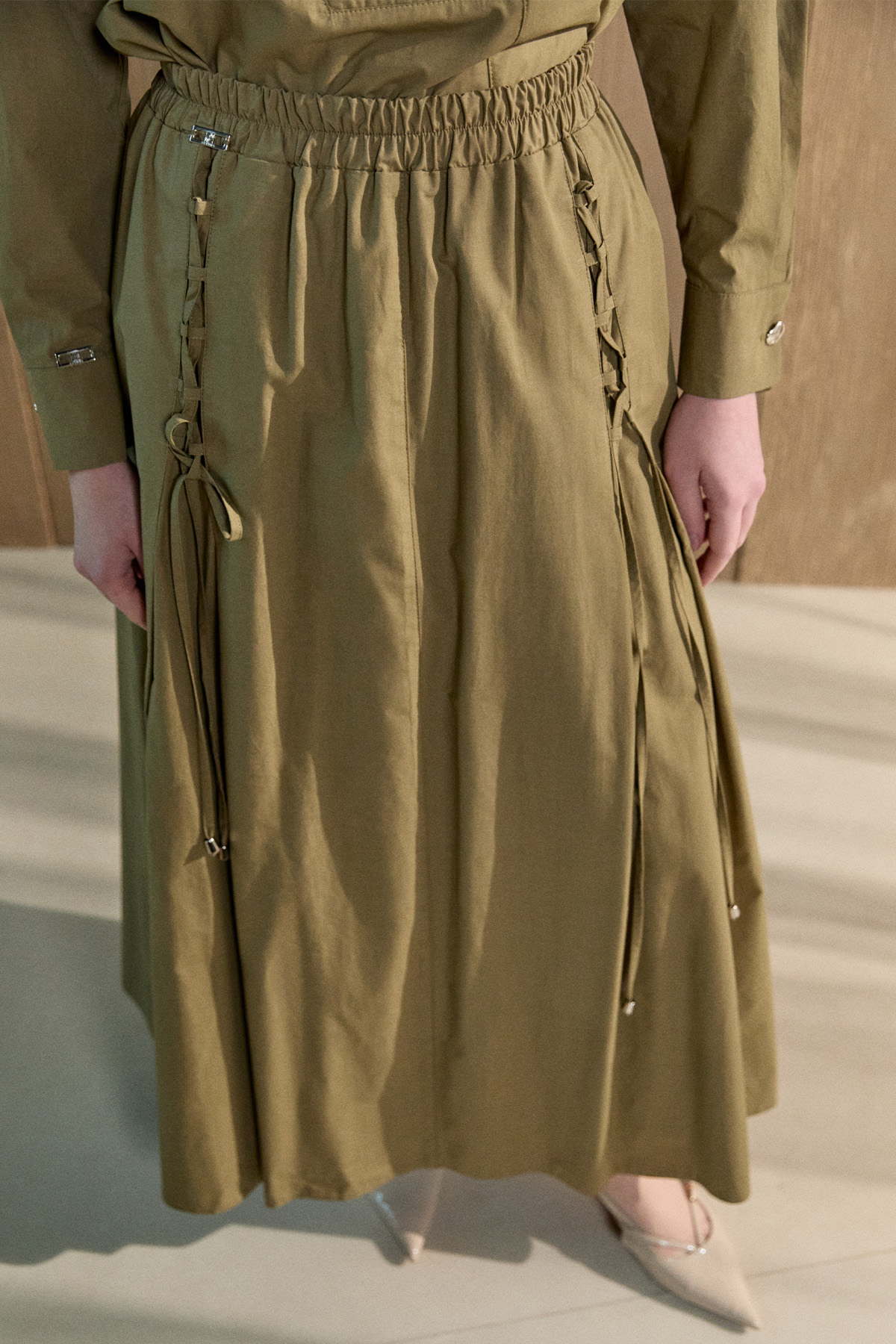 İpli Natural Pamuk Etek, Tesettür Giyim