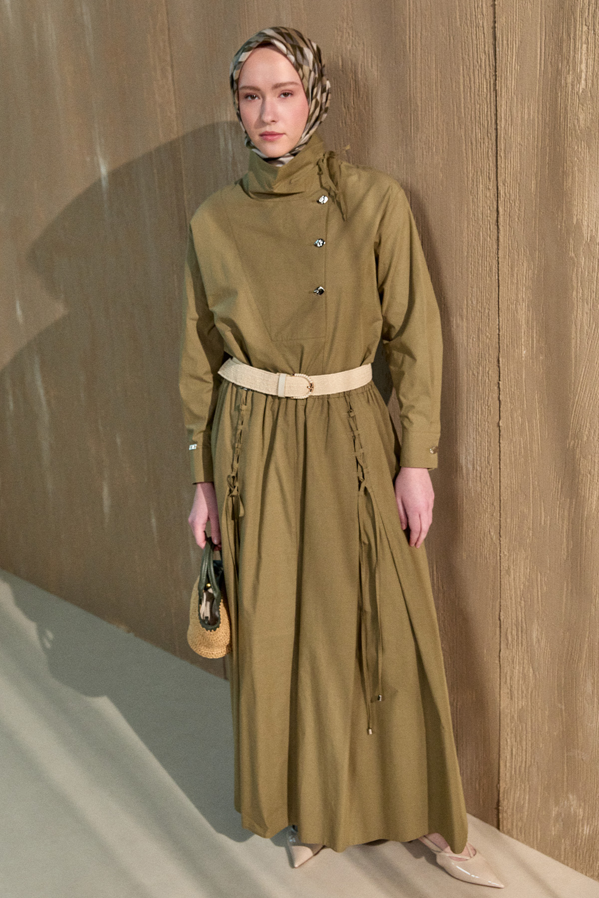 İpli Natural Pamuk Etek, Tesettür Giyim