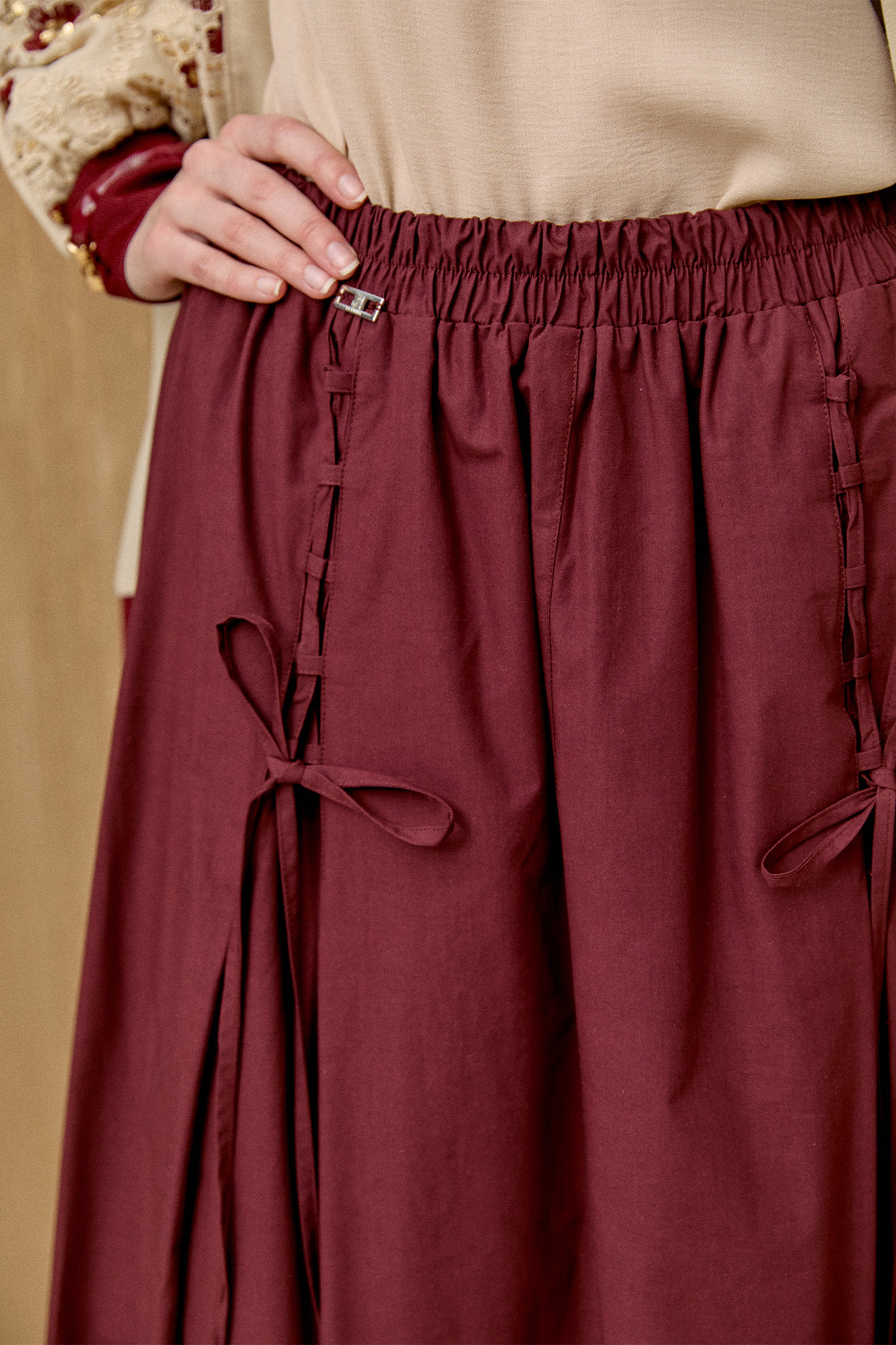 İpli Natural Pamuk Etek, Tesettür Giyim