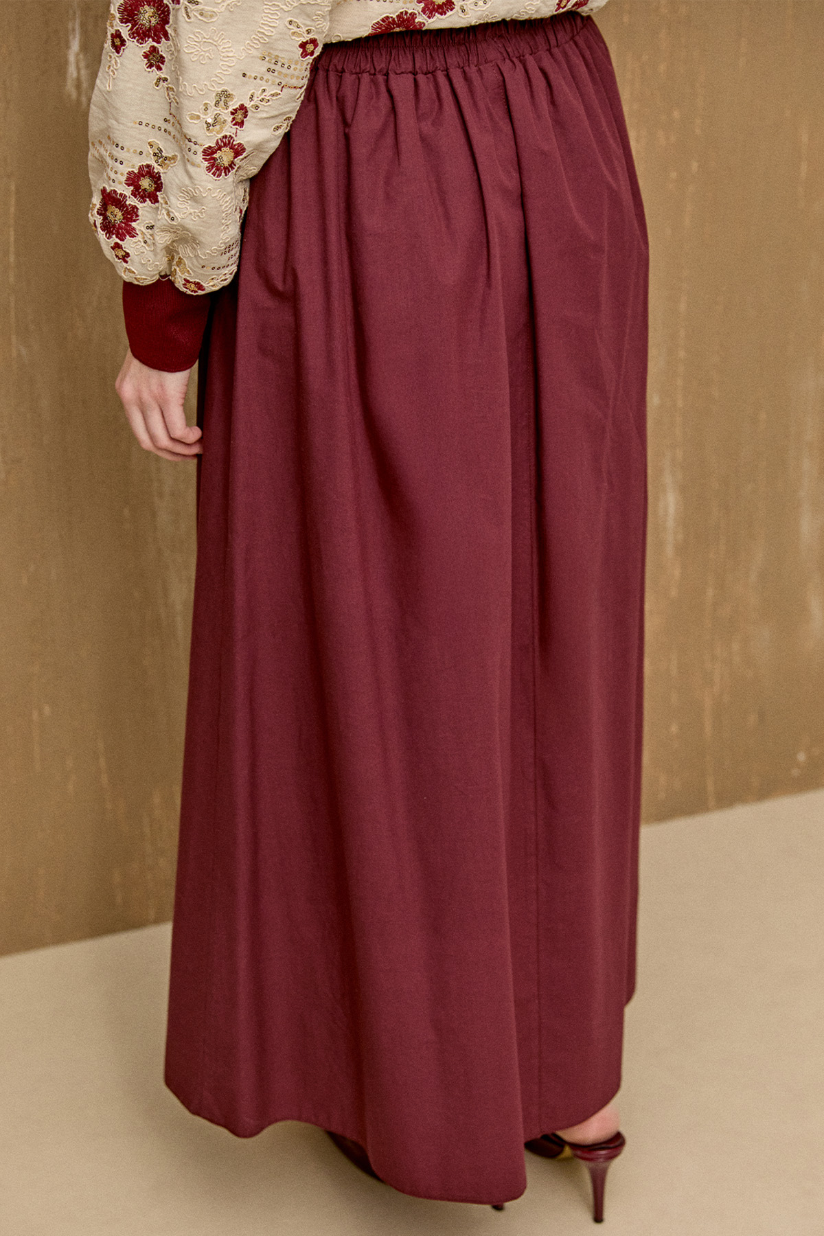 İpli Natural Pamuk Etek, Tesettür Giyim