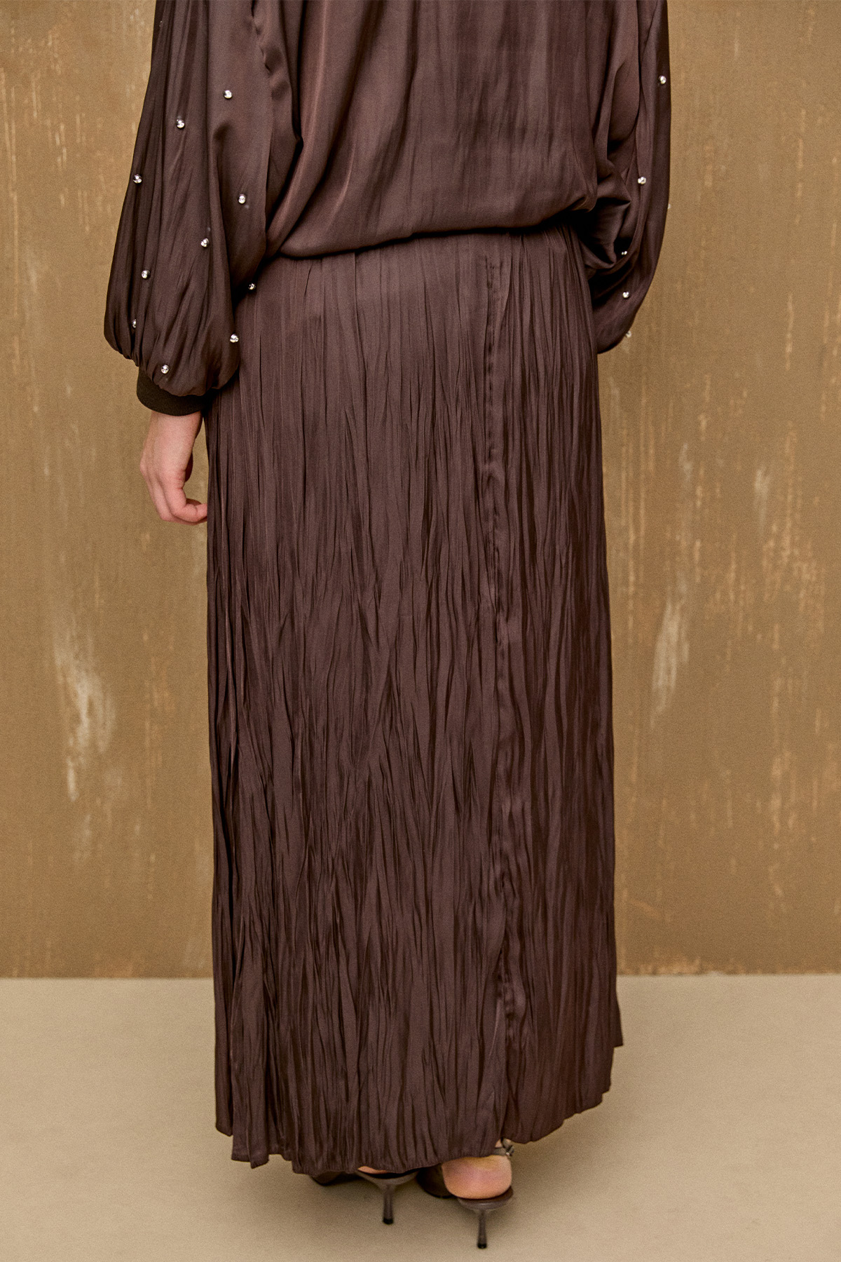 Kraşlı Saten Etek, Tesettür Giyim