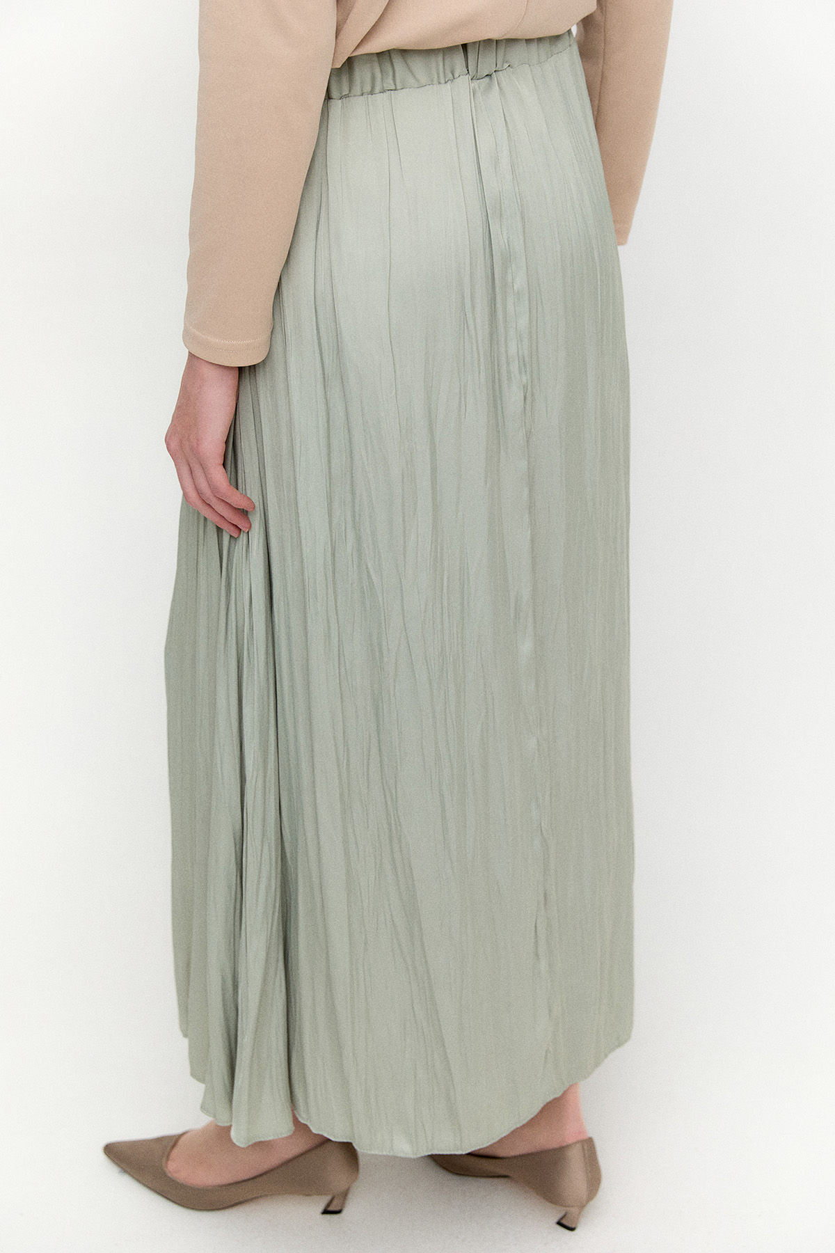 Kraşlı Saten Etek, Tesettür Giyim