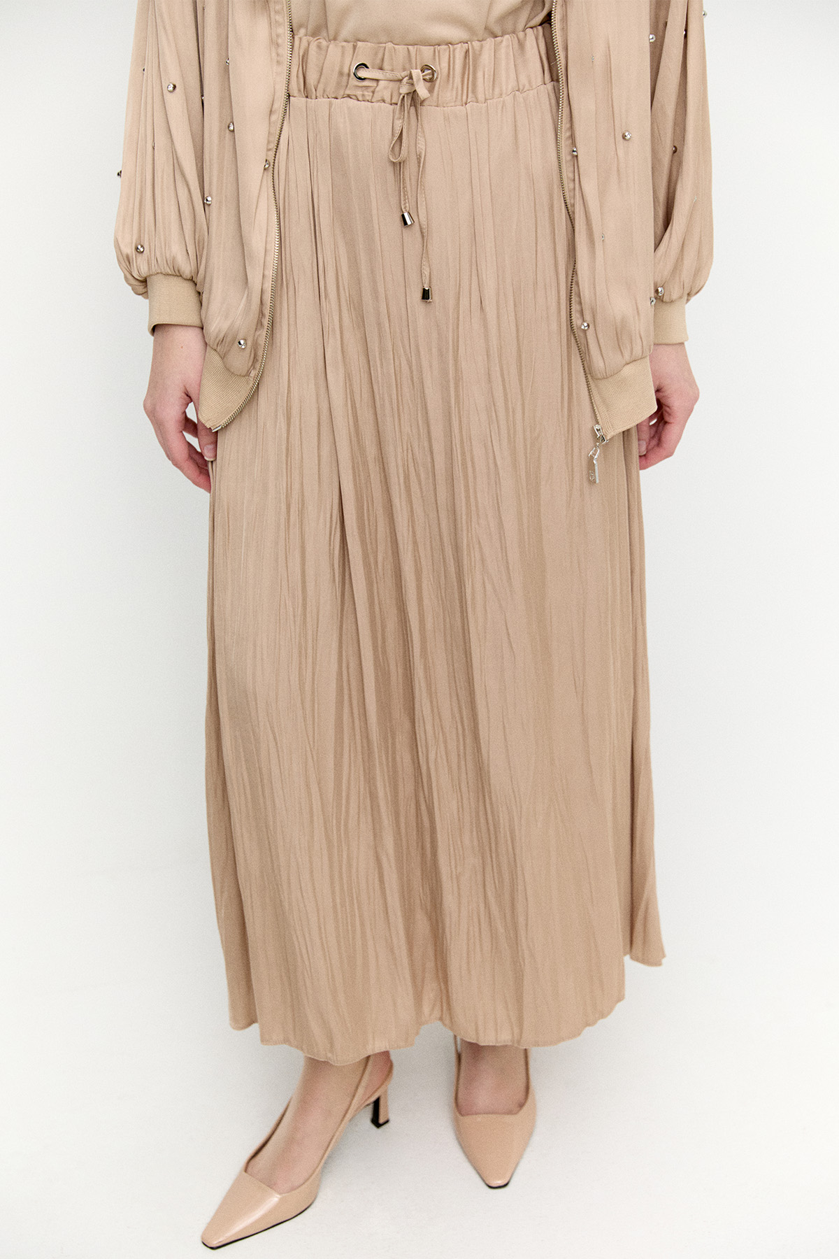 Kraşlı Saten Etek, Tesettür Giyim