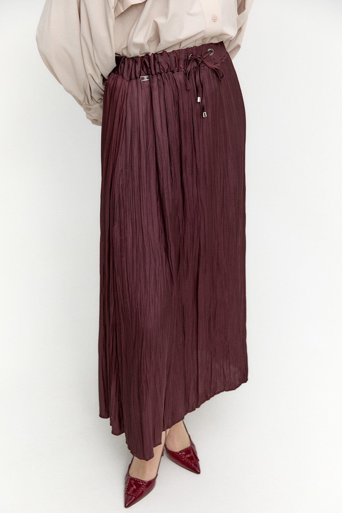 Kraşlı Saten Etek, Tesettür Giyim