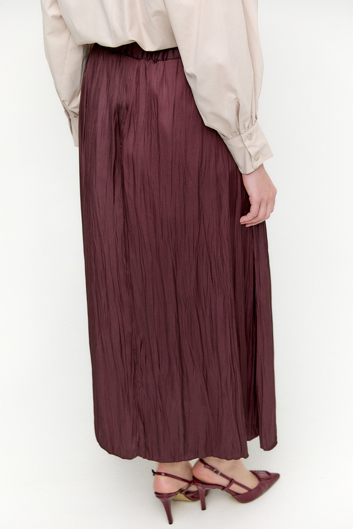 Kraşlı Saten Etek, Tesettür Giyim