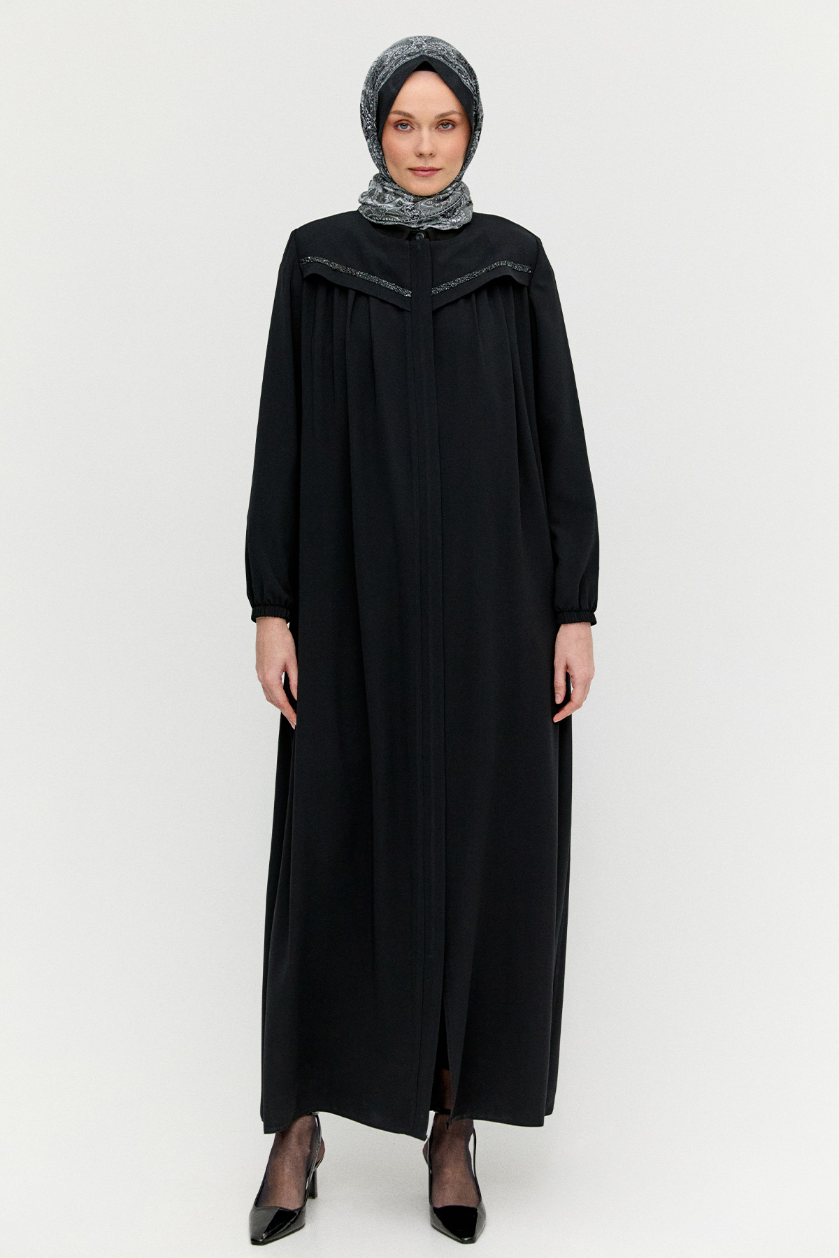 Taş Detaylı Ferace, Tesettür Giyim