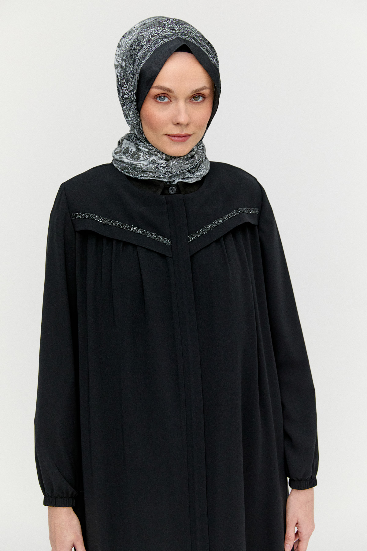 Taş Detaylı Ferace, Tesettür Giyim