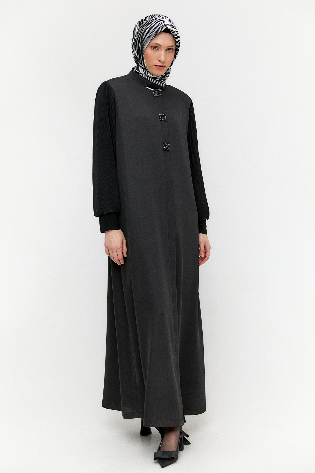 Taşlı Piliseli Hakim Yaka Ferace, Tesettür Giyim