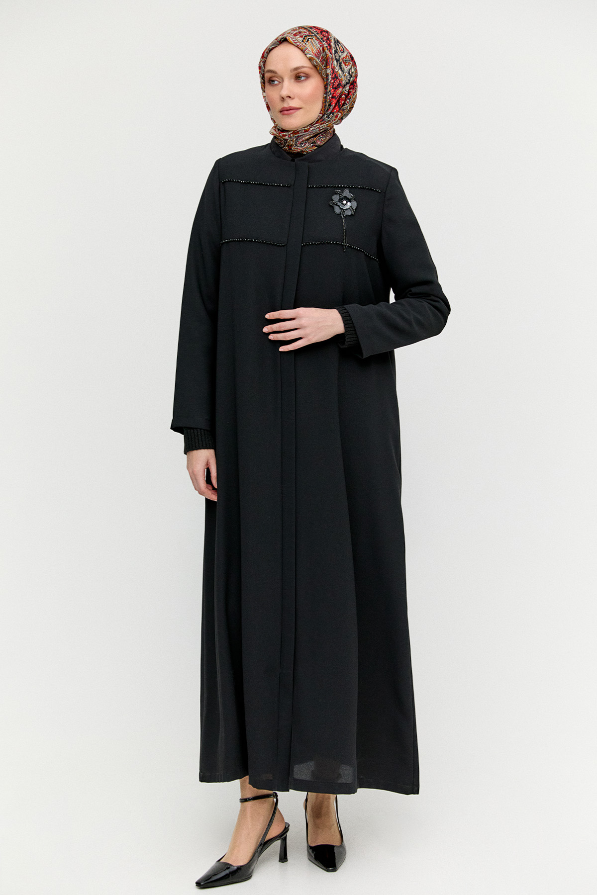 Fermuarlı Krep Ferace, Tesettür Giyim