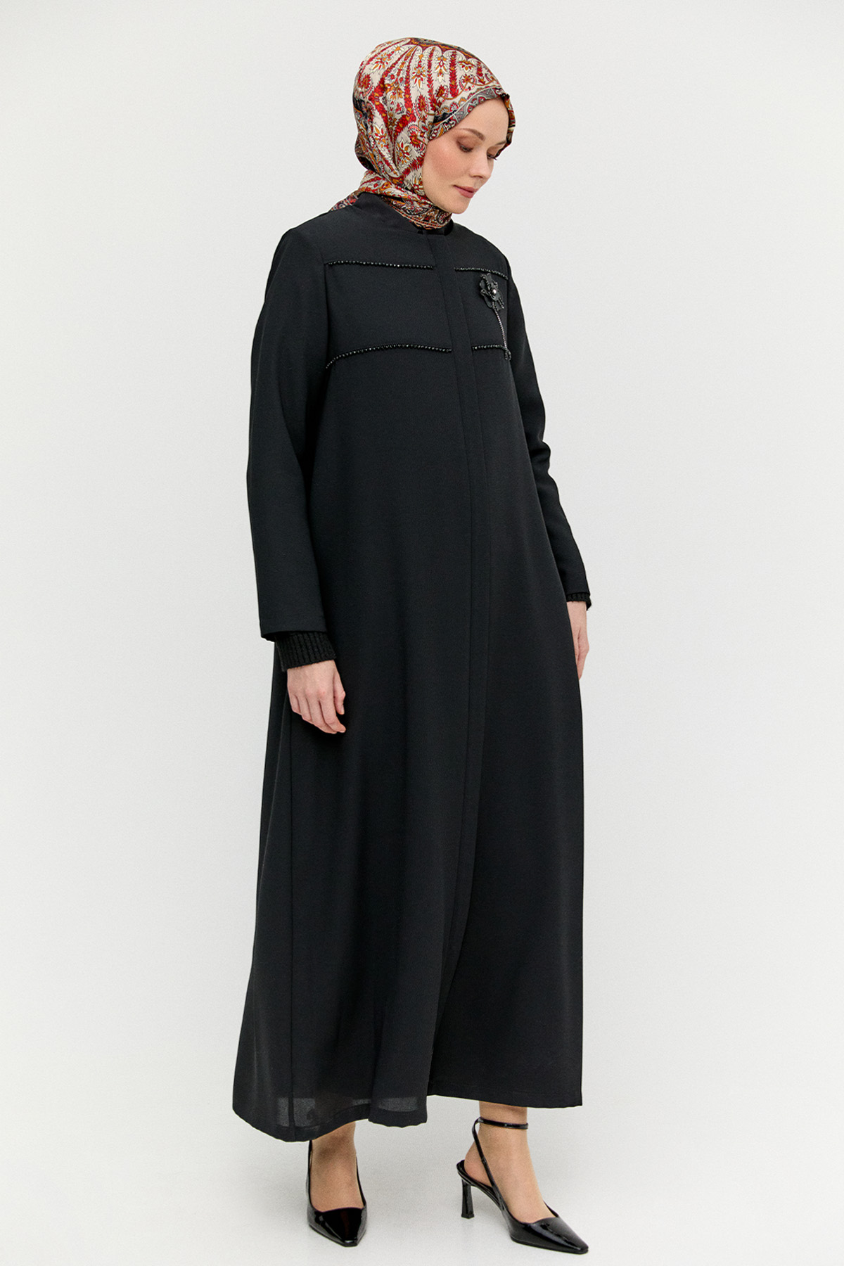 Fermuarlı Krep Ferace, Tesettür Giyim