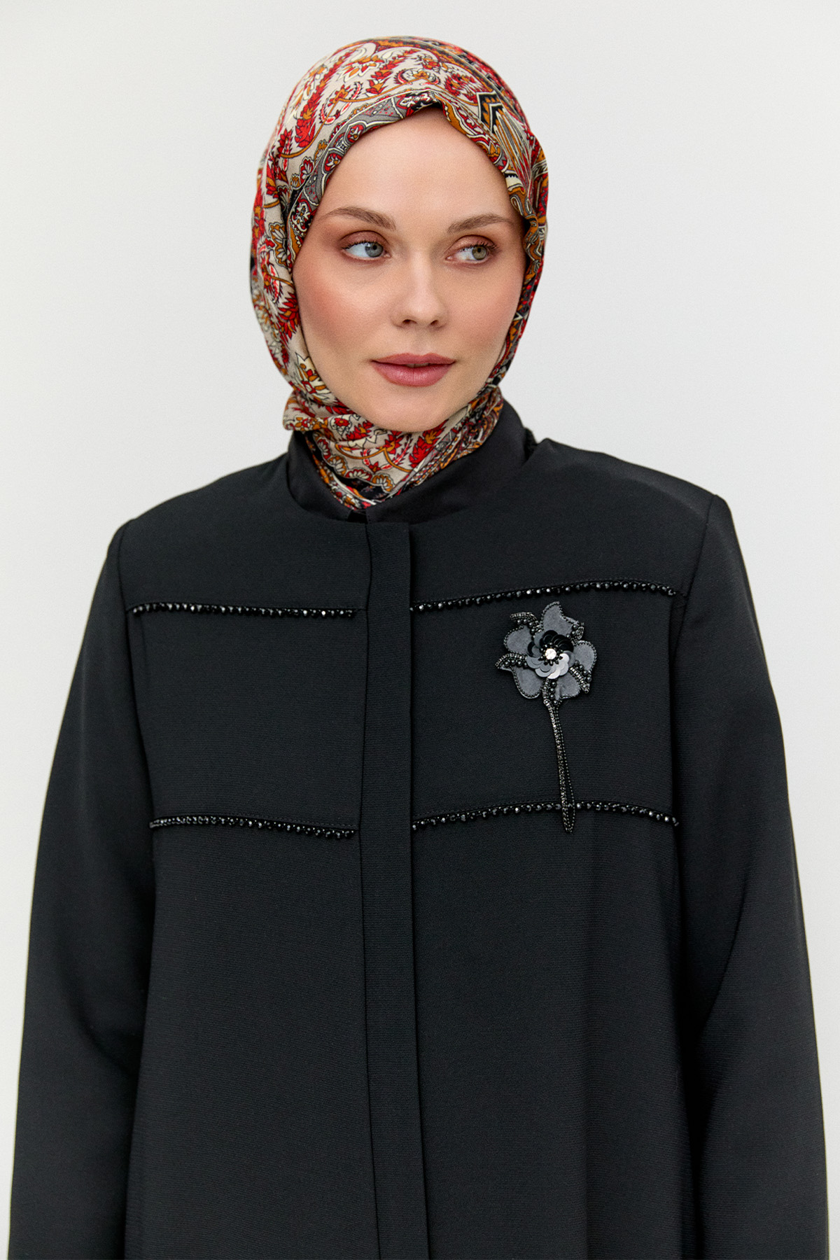 Fermuarlı Krep Ferace, Tesettür Giyim