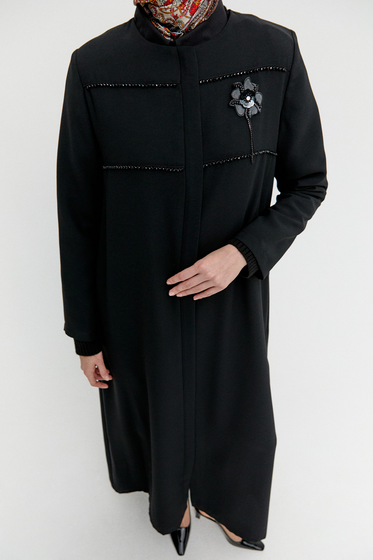 Fermuarlı Krep Ferace, Tesettür Giyim