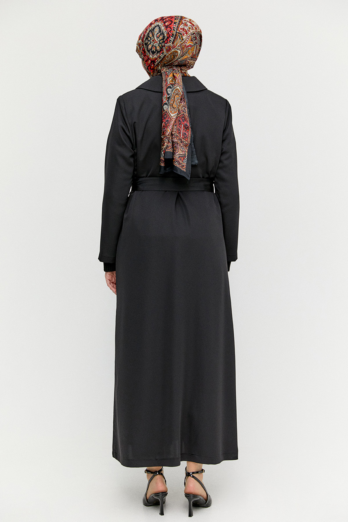 Asimetrik Yakalı Kruvaze Ferace, Tesettür Giyim