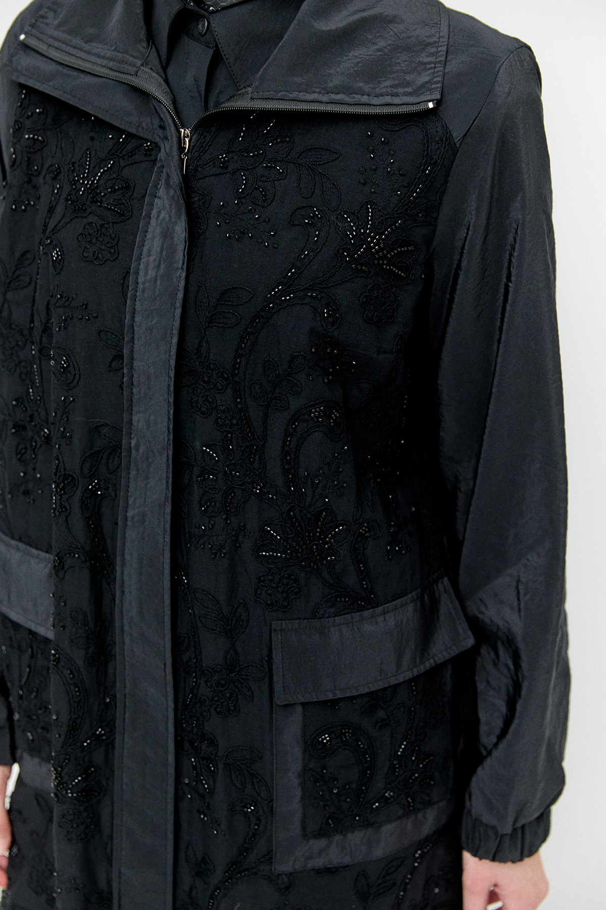 Boncuk Detaylı Çiçekli Kap, Tesettür Giyim