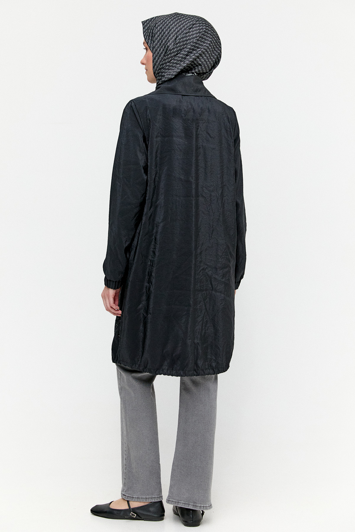 Boncuk Detaylı Çiçekli Kap, Tesettür Giyim