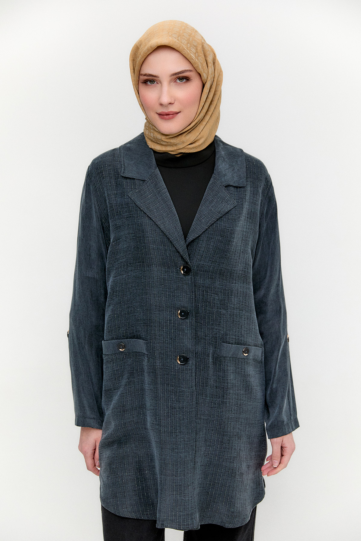 Metalik Lyocell Şık Kap, Tesettür Giyim