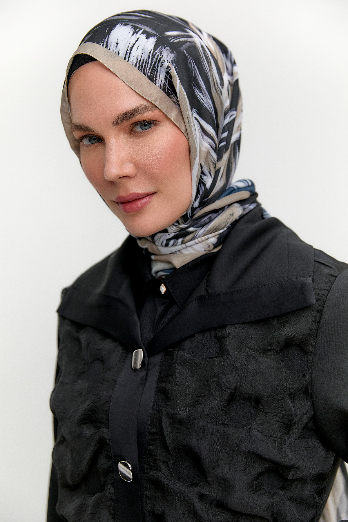 Kuşaklı Kraş Dokulu Kap, Tesettür Giyim