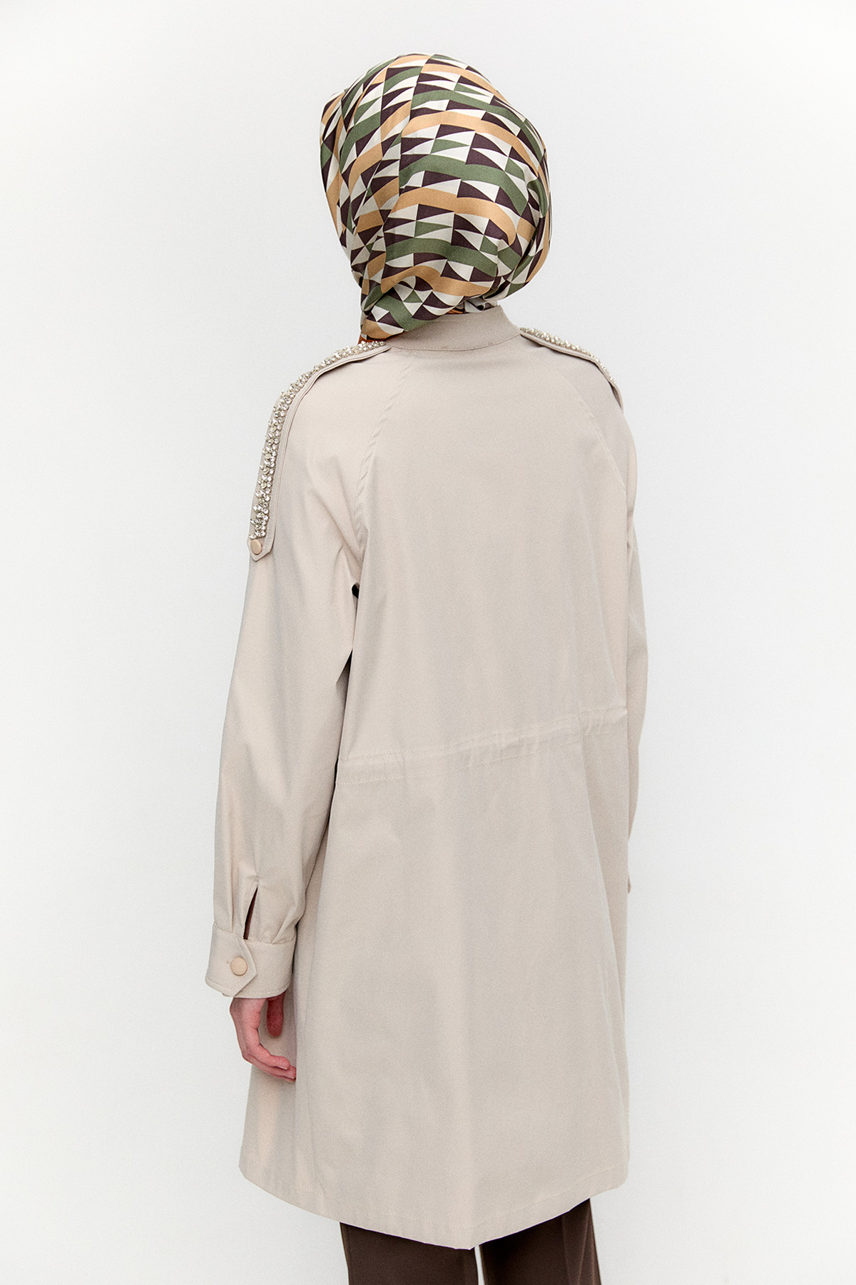 Taş Detaylı Reglan Kap, Tesettür Giyim
