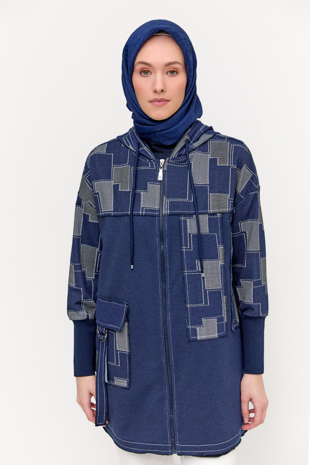 Parçalı Desenli Spor Kap, Tesettür Giyim