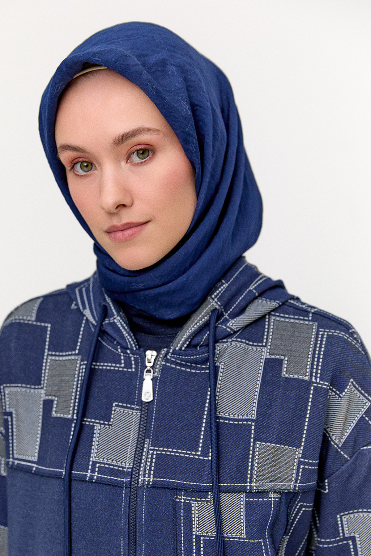 Parçalı Desenli Spor Kap, Tesettür Giyim