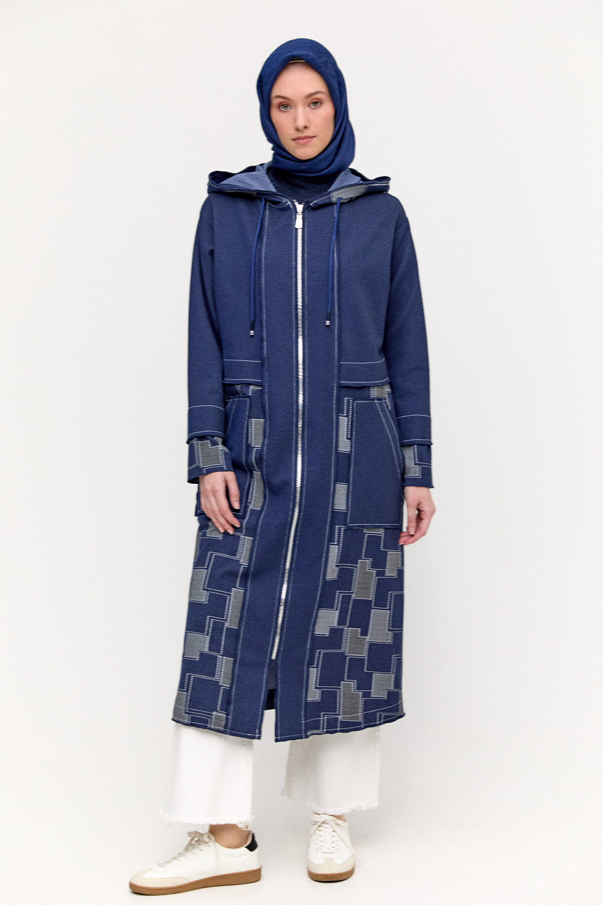 Kapüşonlu Kargo Cepli Kap, Tesettür Giyim