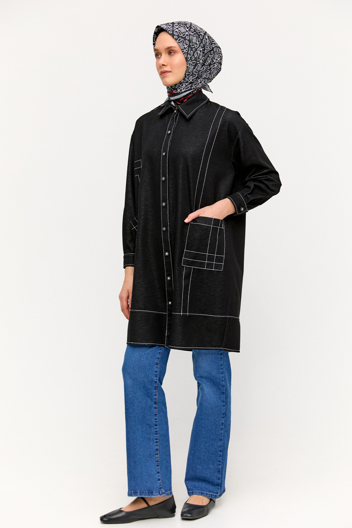 Kargo Cepli Spor Dikişli Kap, Tesettür Giyim