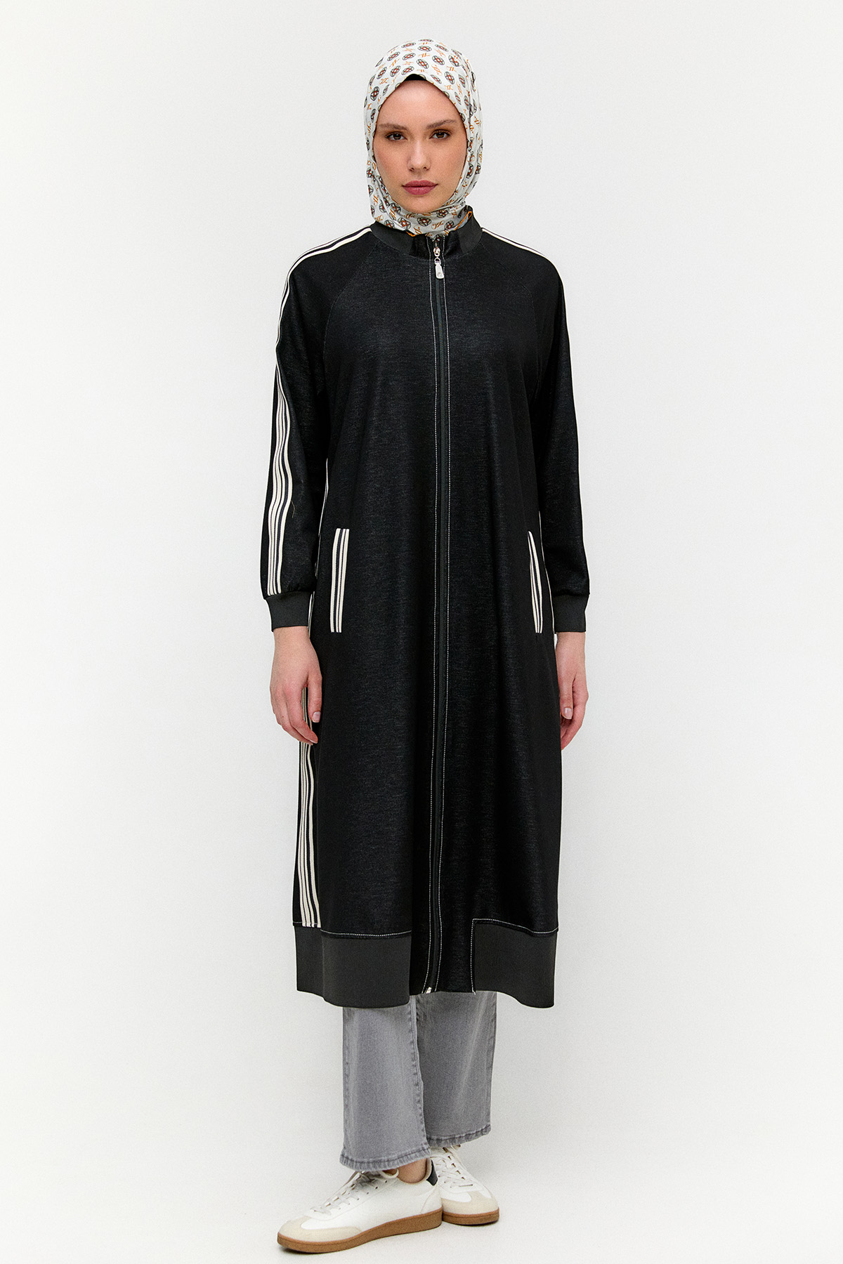 Ribanalı Şerit Detaylı Kap, Tesettür Giyim
