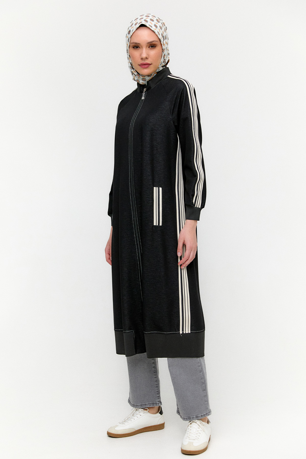 Ribanalı Şerit Detaylı Kap, Tesettür Giyim