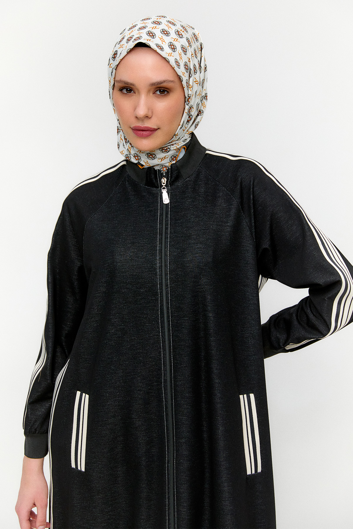 Ribanalı Şerit Detaylı Kap, Tesettür Giyim