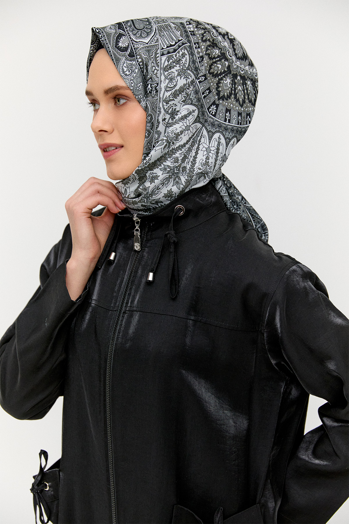 Çift Cepli Fermuarlı Kap, Tesettür Giyim