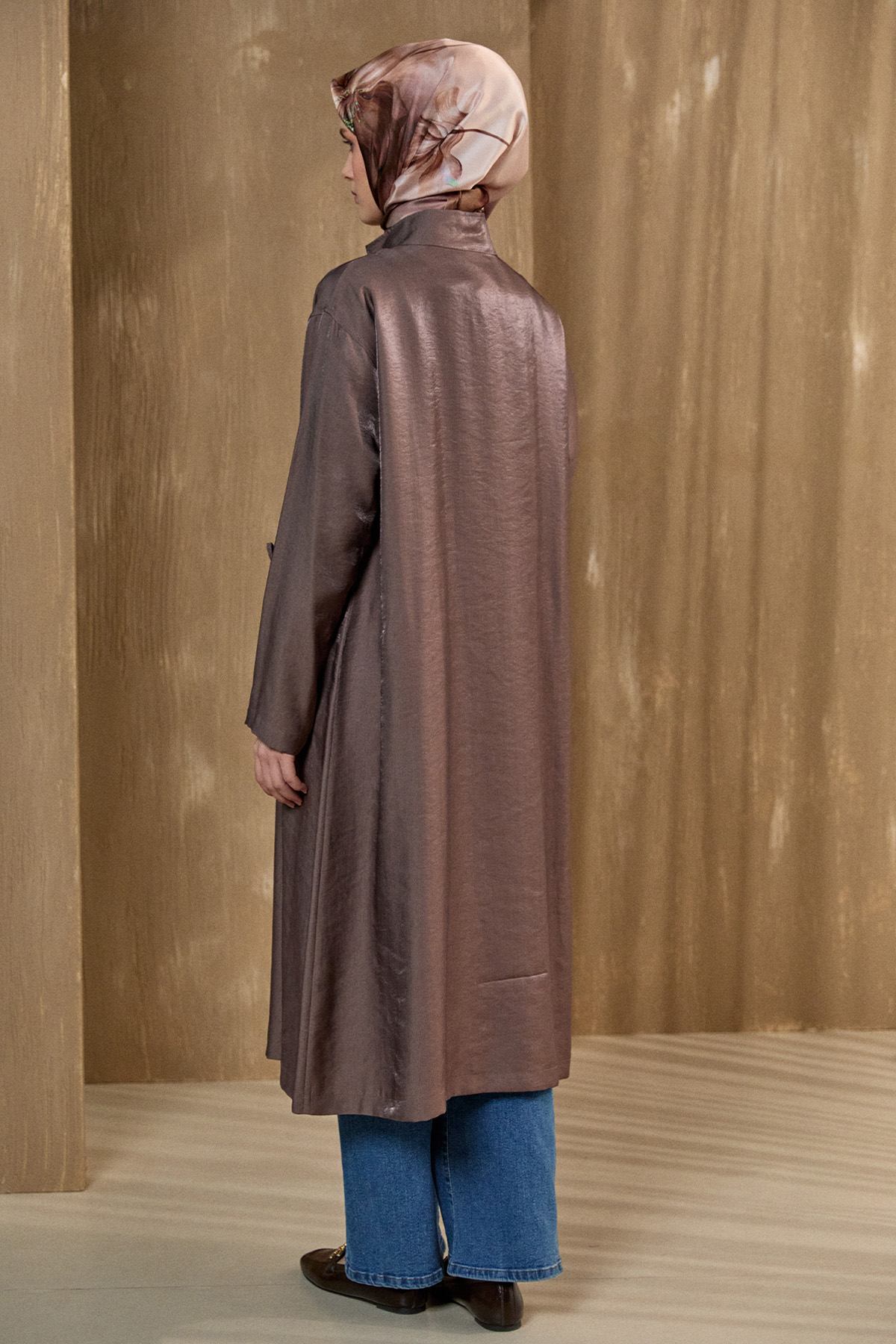 Çift Cepli Fermuarlı Kap, Tesettür Giyim