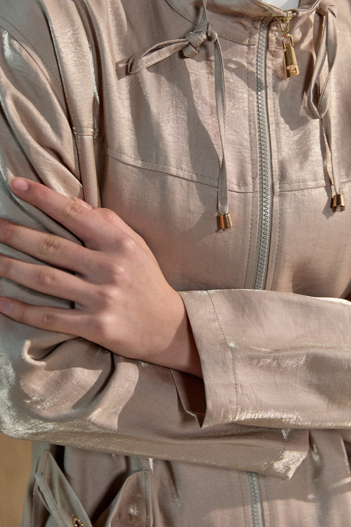 Çift Cepli Fermuarlı Kap, Tesettür Giyim